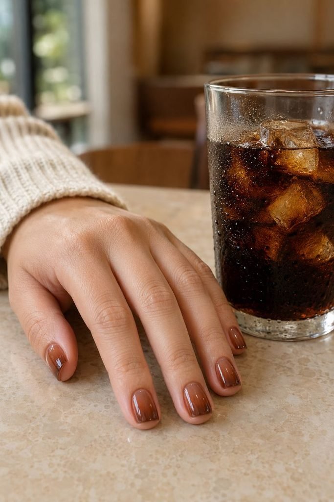 Sheer Cola Jelly Nails