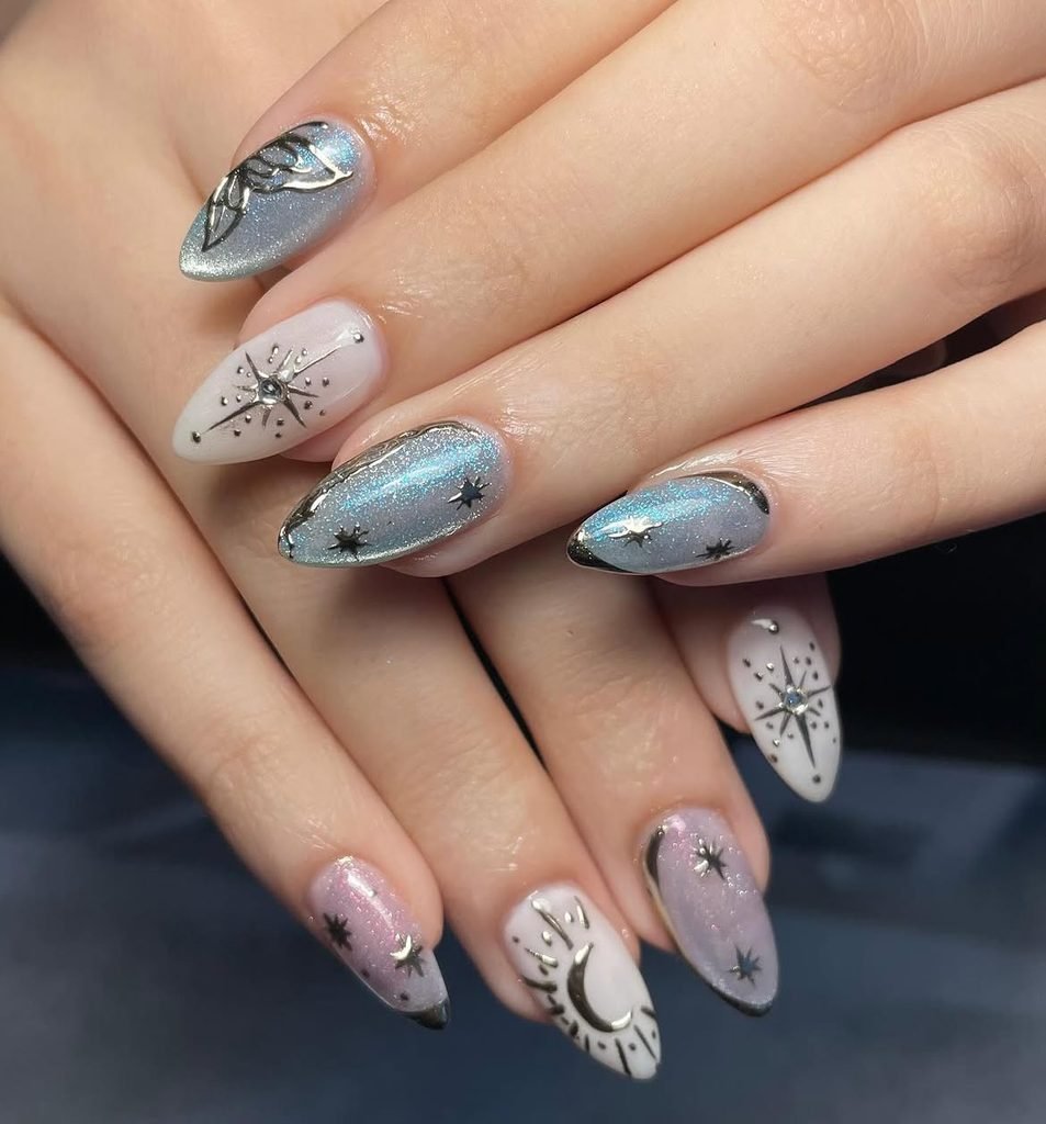 Shimmering Moonlight Nails