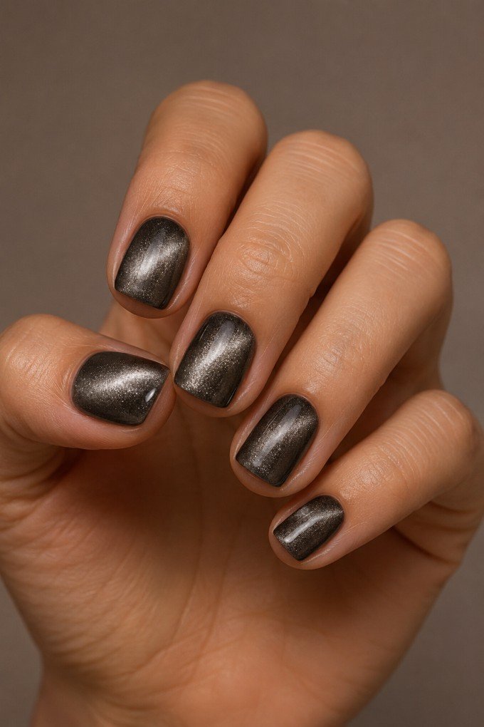 Short Square Cat Eye Nails