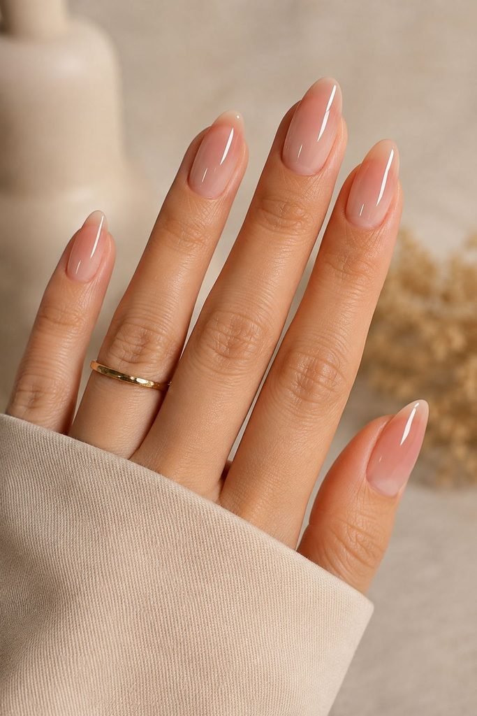  Soft Beige Blush Nails
