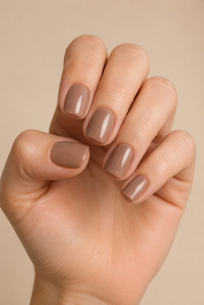 Soft Mocha Square Nails