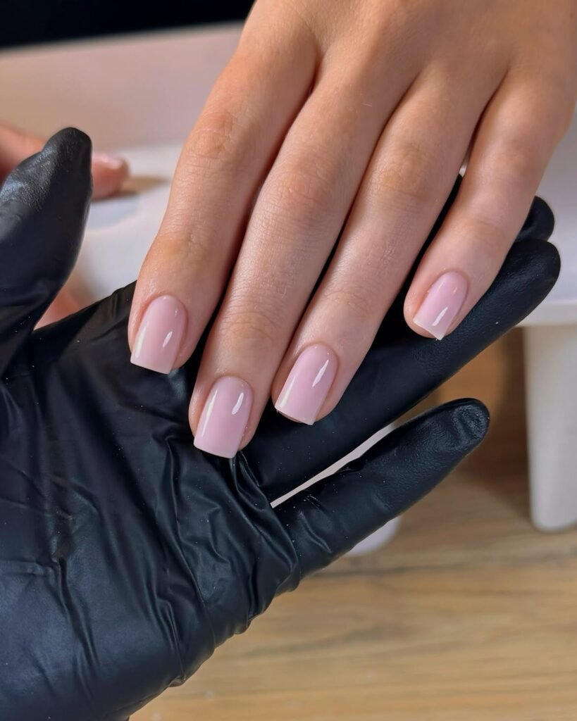 Soft Pink Square Nails