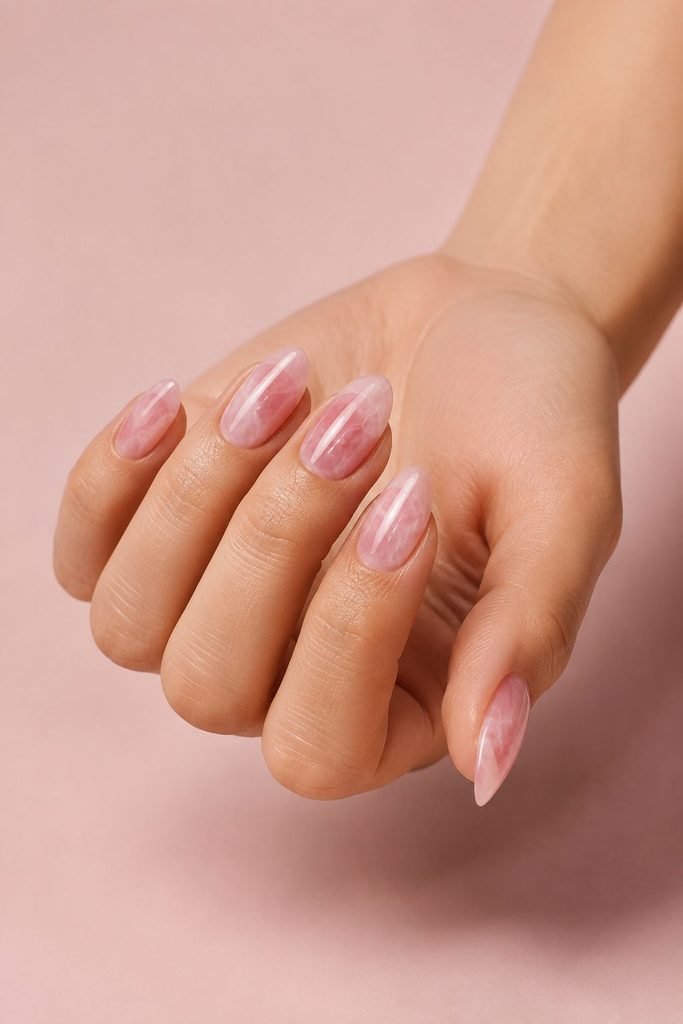 Soft Rose Quartz Blush Nails