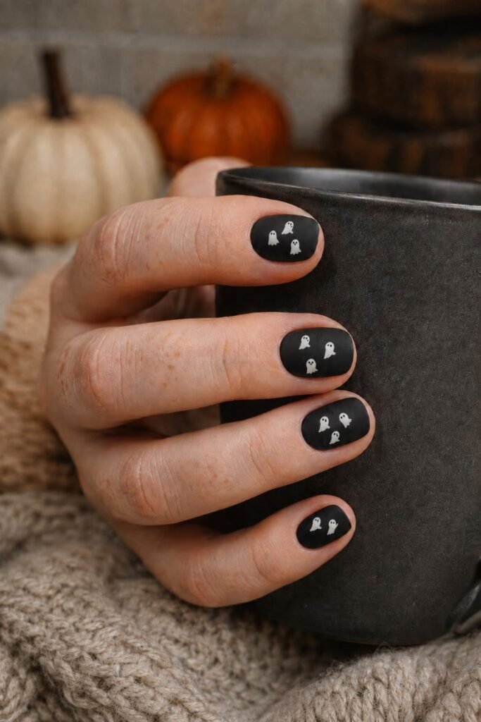 Tiny Ghosts on Velvet Black