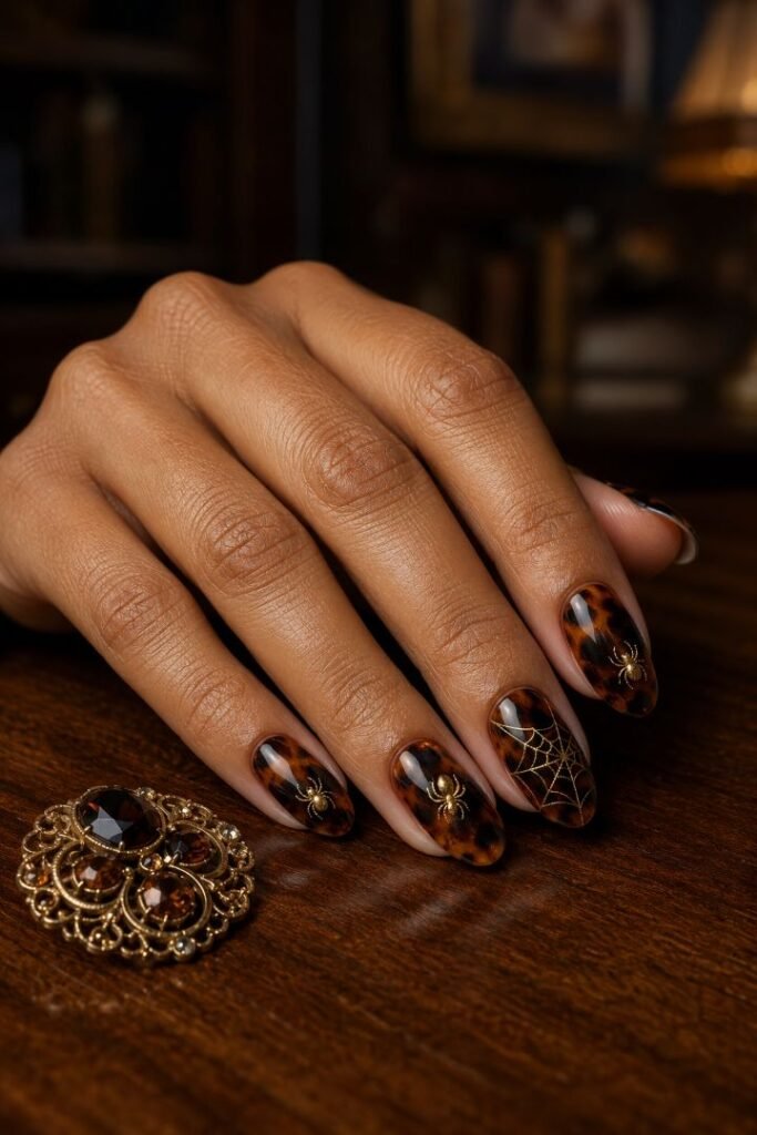 Tortoiseshell With Tiny Gold Spiders