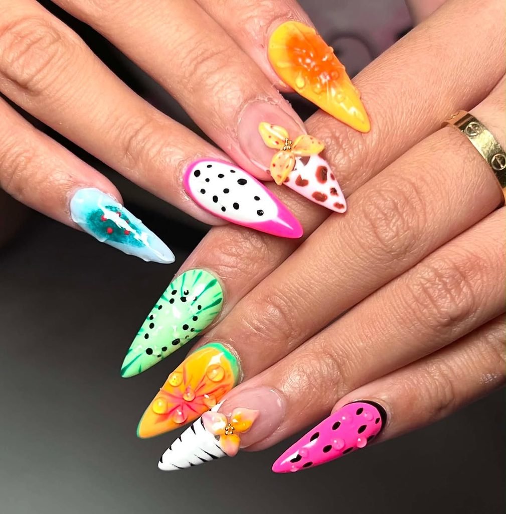 Tropical Fruit Nails
