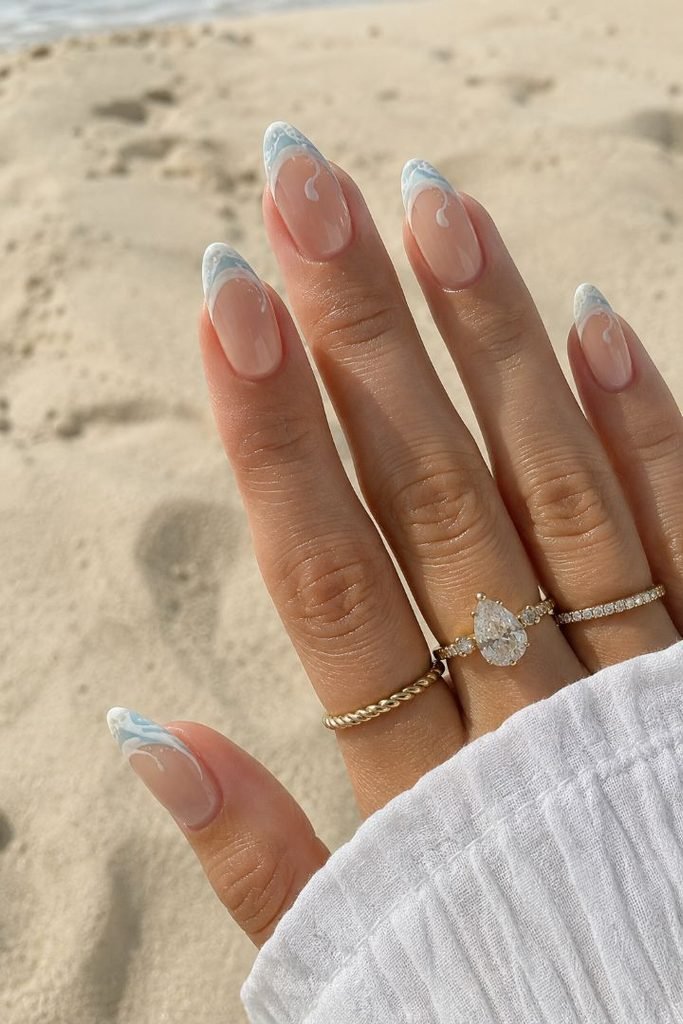 White Wave French Tips