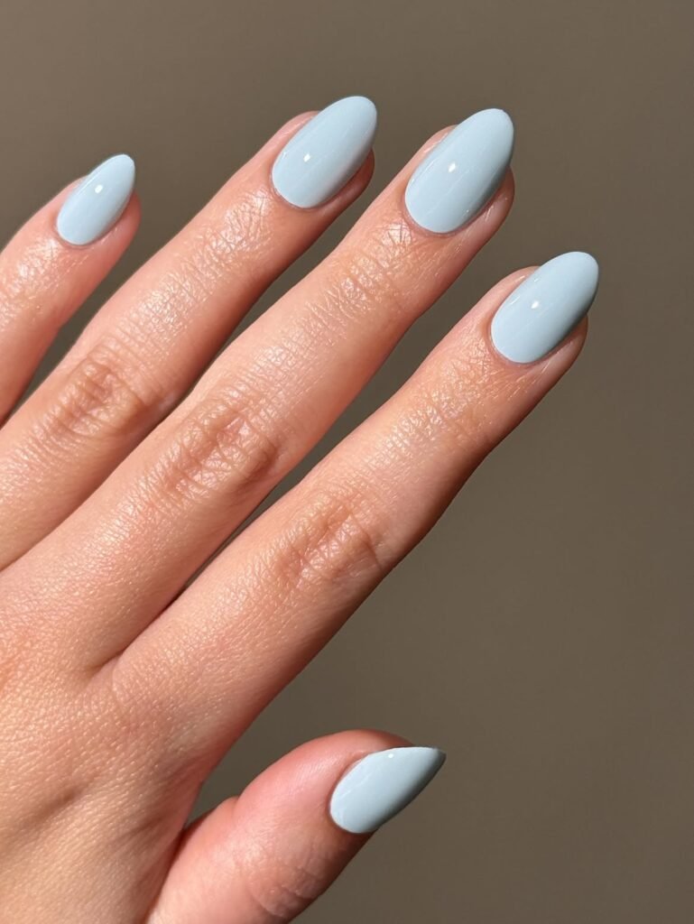 Baby Blue Coffin Nails