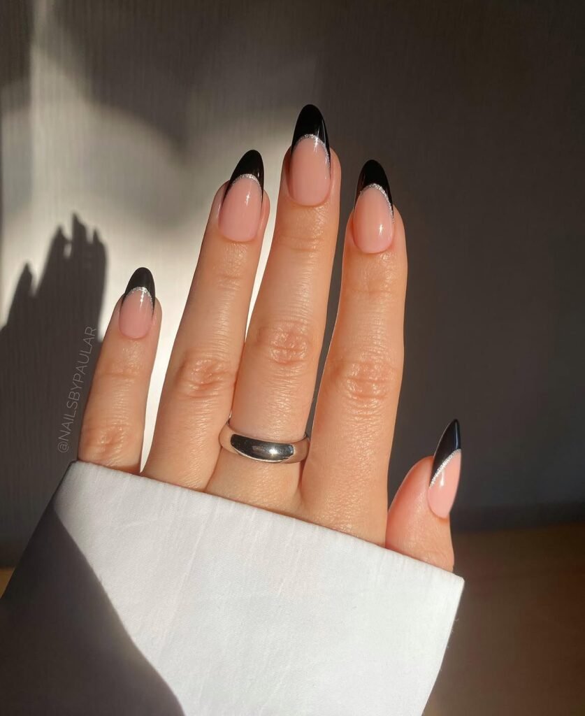 Black French Tip Nails