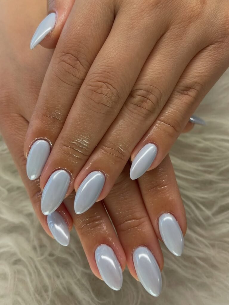 Blueberry Milk Almond Nails