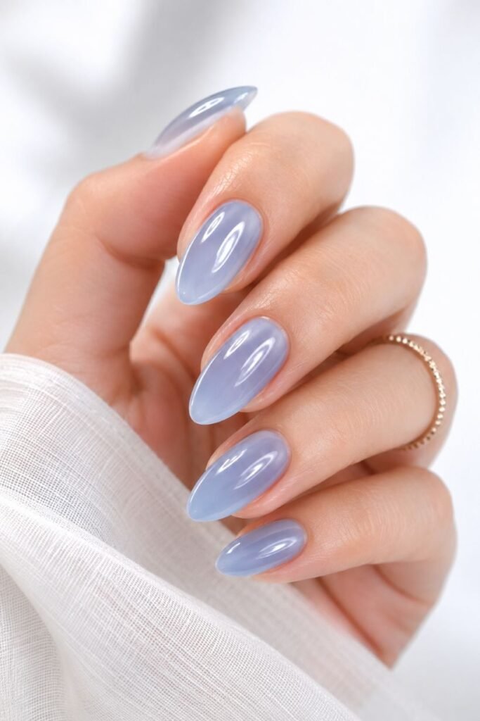 Blueberry Milk Jelly Nails