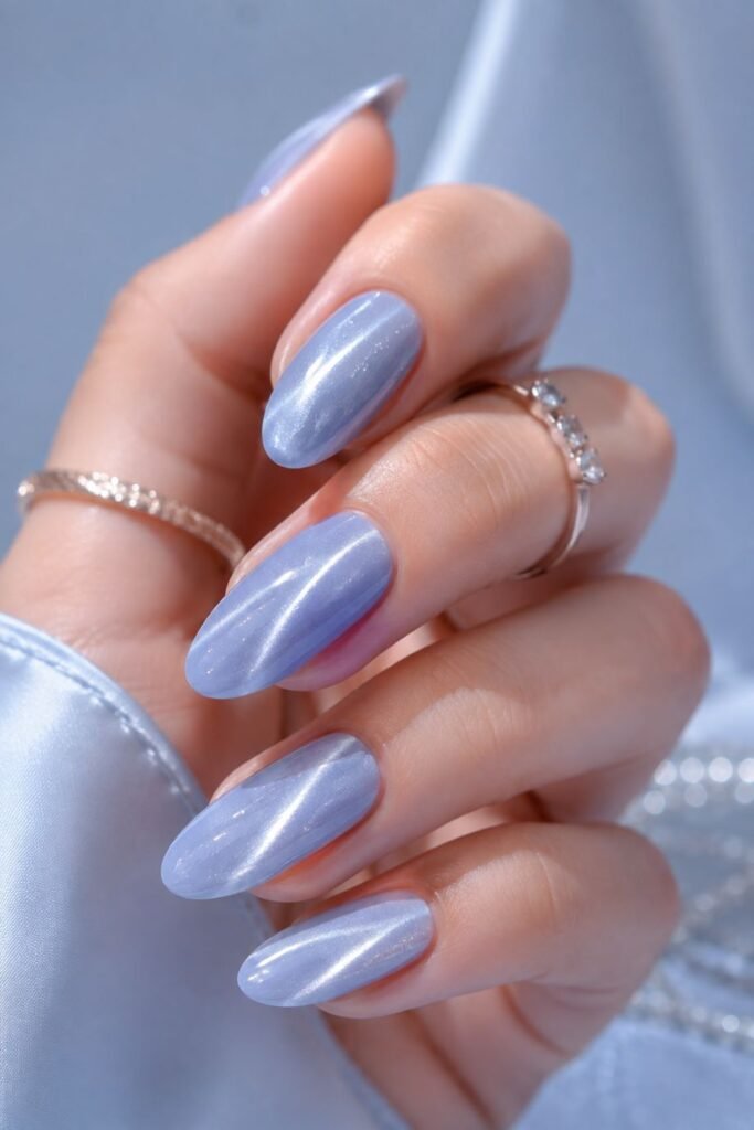 Blueberry Milk Cat Eye Nails