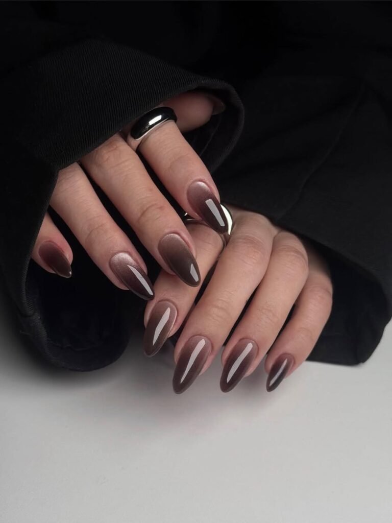  Chocolate Brown Ombre Nails