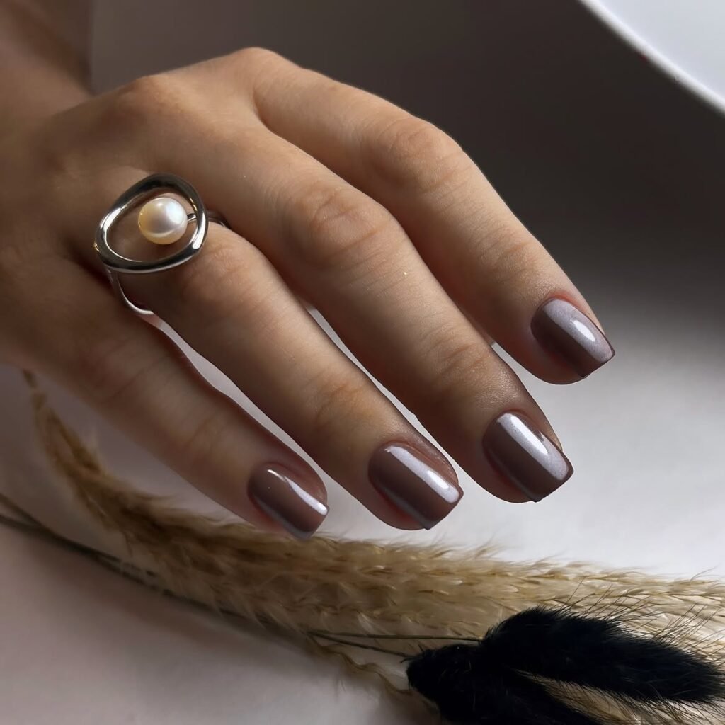 Chocolate Pearl Nails