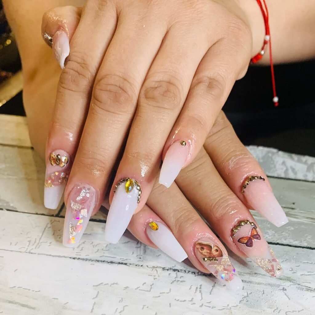 Butterfly Coffin Nails