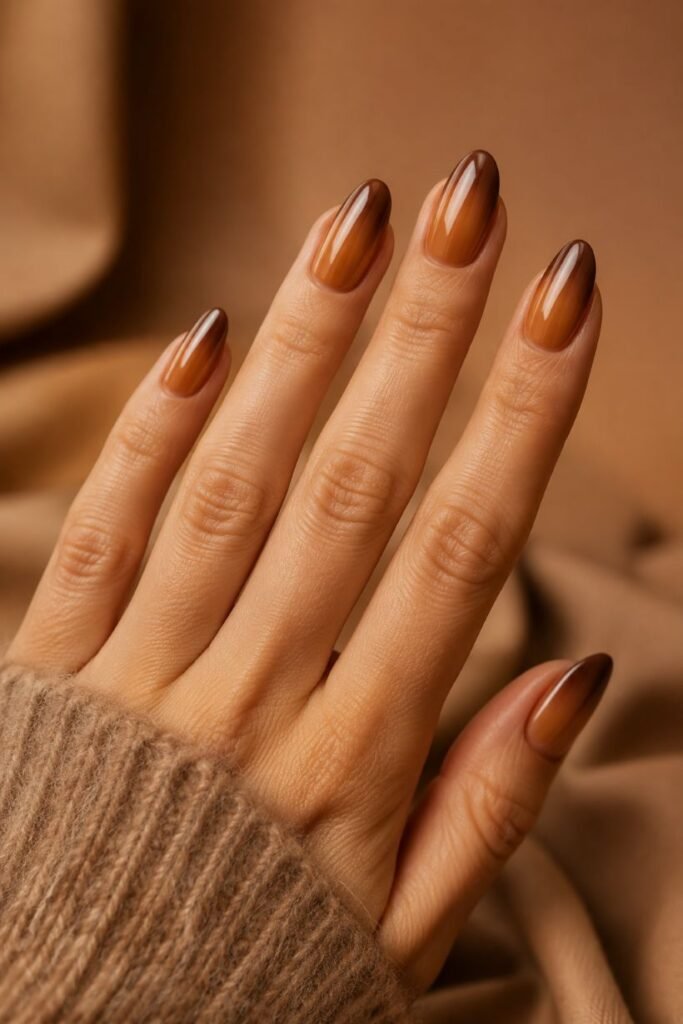 Caramel Chocolate Nails