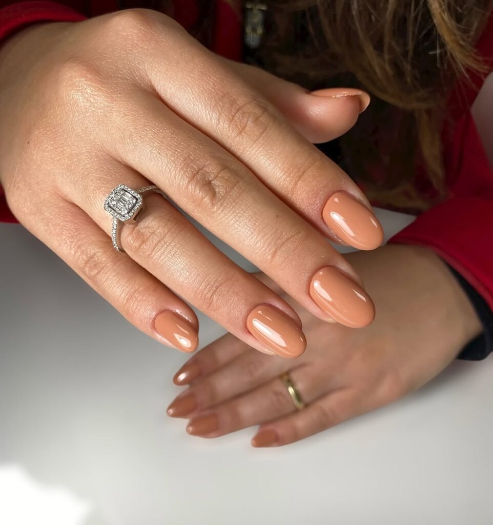 Soft Caramel Nude Nails