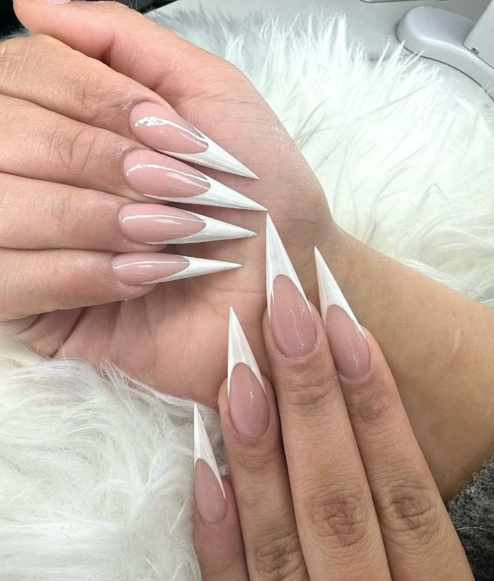 Chrome French Tip Nails