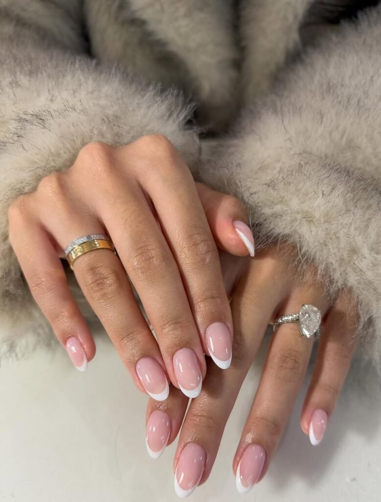 Classic French Tip Bridesmaid Nails