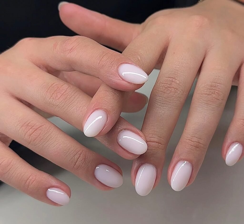  Classic Milky White Nails