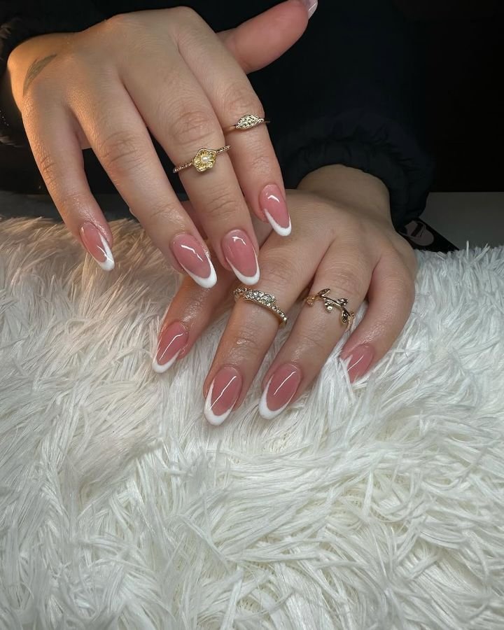 Classic Oval French Nails