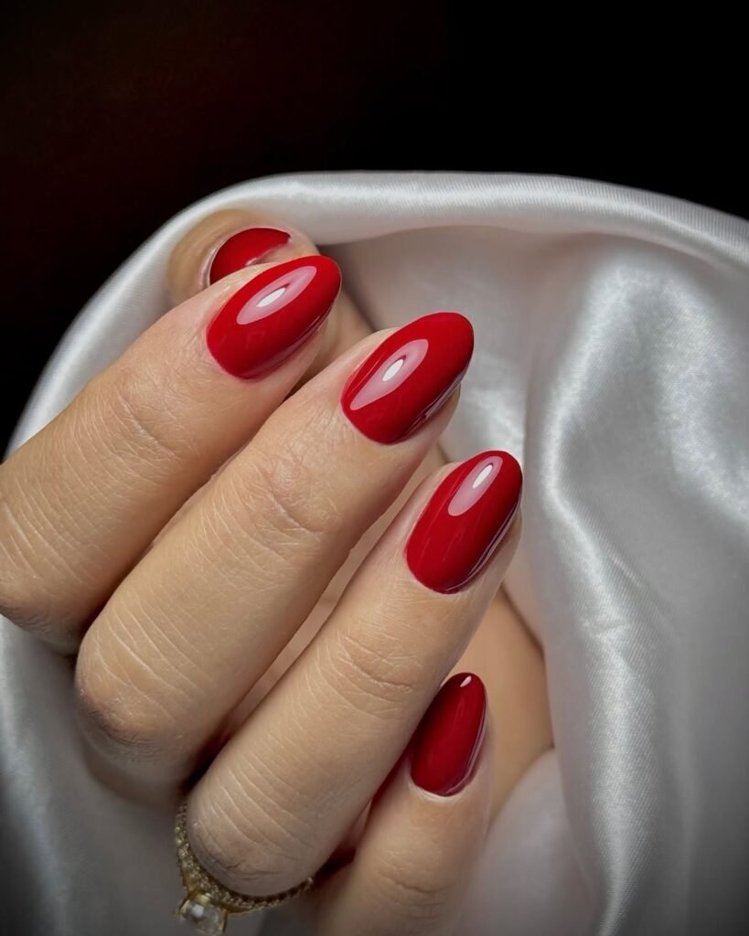 Classic Red Gloss Nails