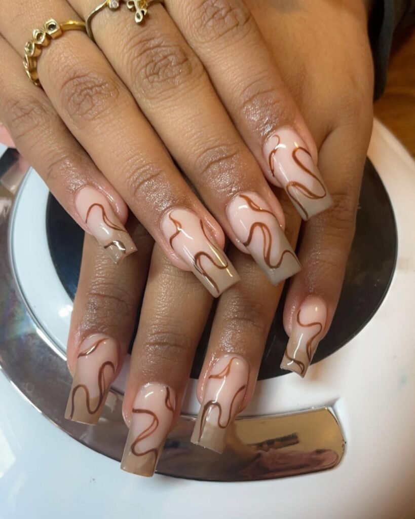 Cocoa Swirl Nails