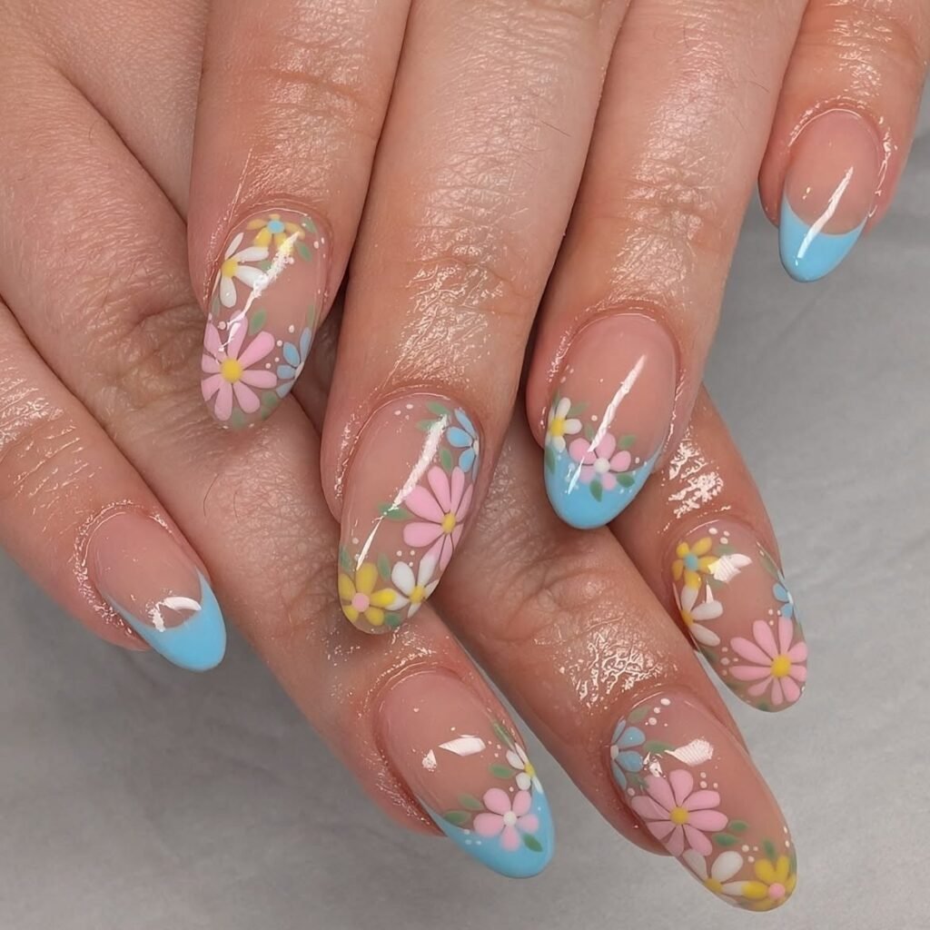 Colorful Daisy Nails