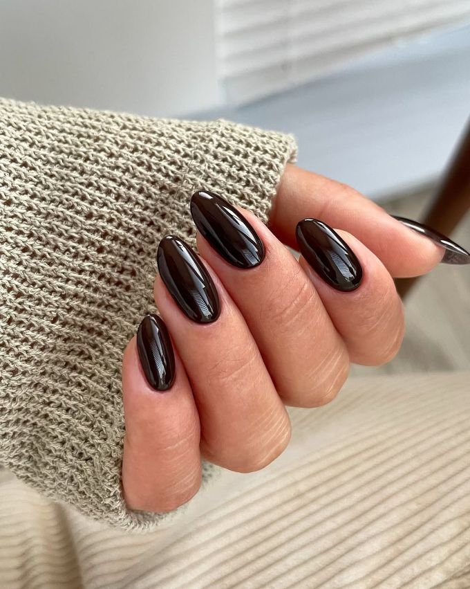 Dark Chocolate Brown Nails
