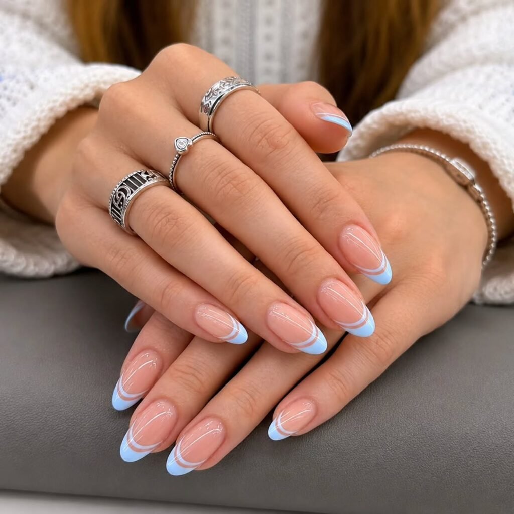 Double French Tip Nails