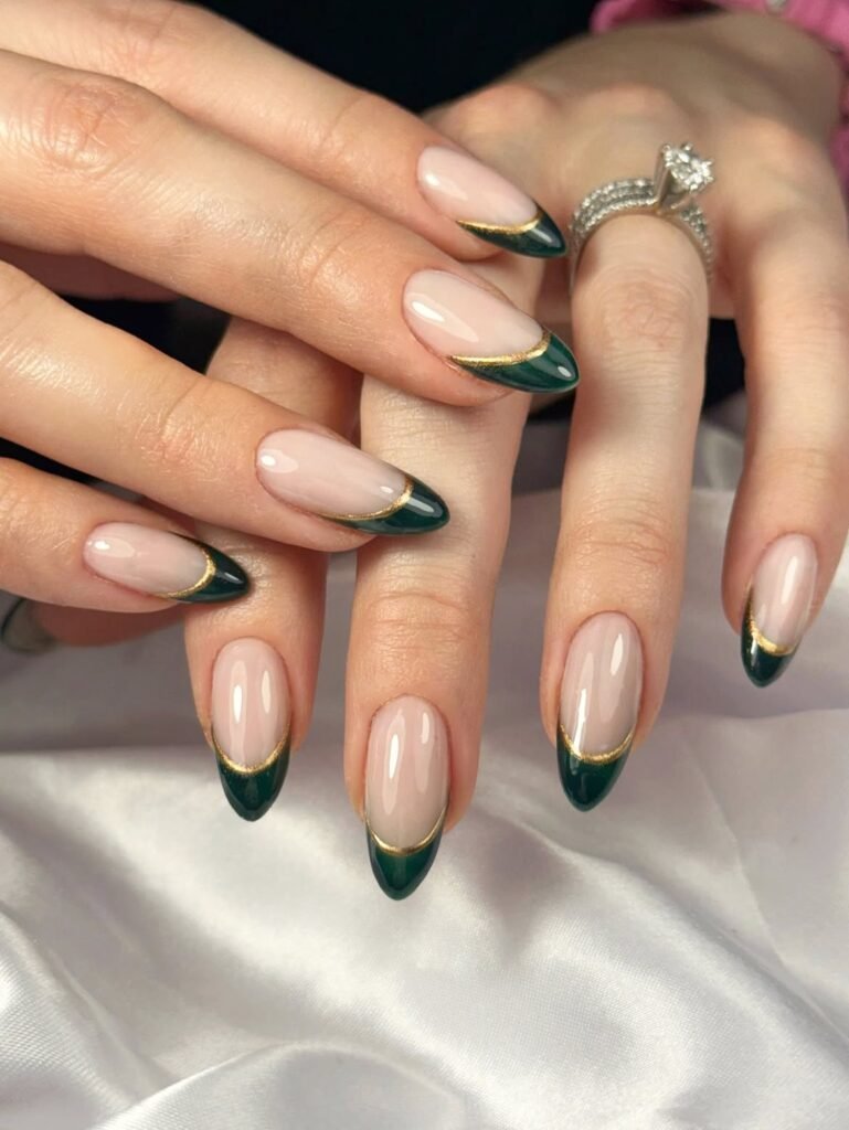 Emerald Green French Tips