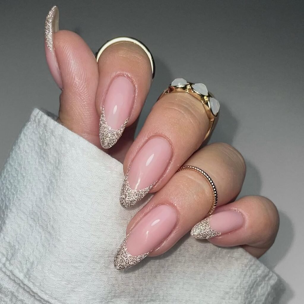 Glitter French Tip Nails