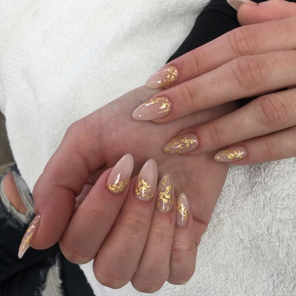 Delicate Gold Foil Nails