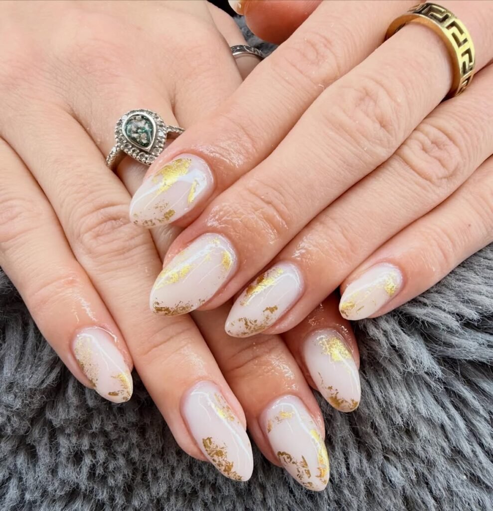 Gold Foil Coffin Nails