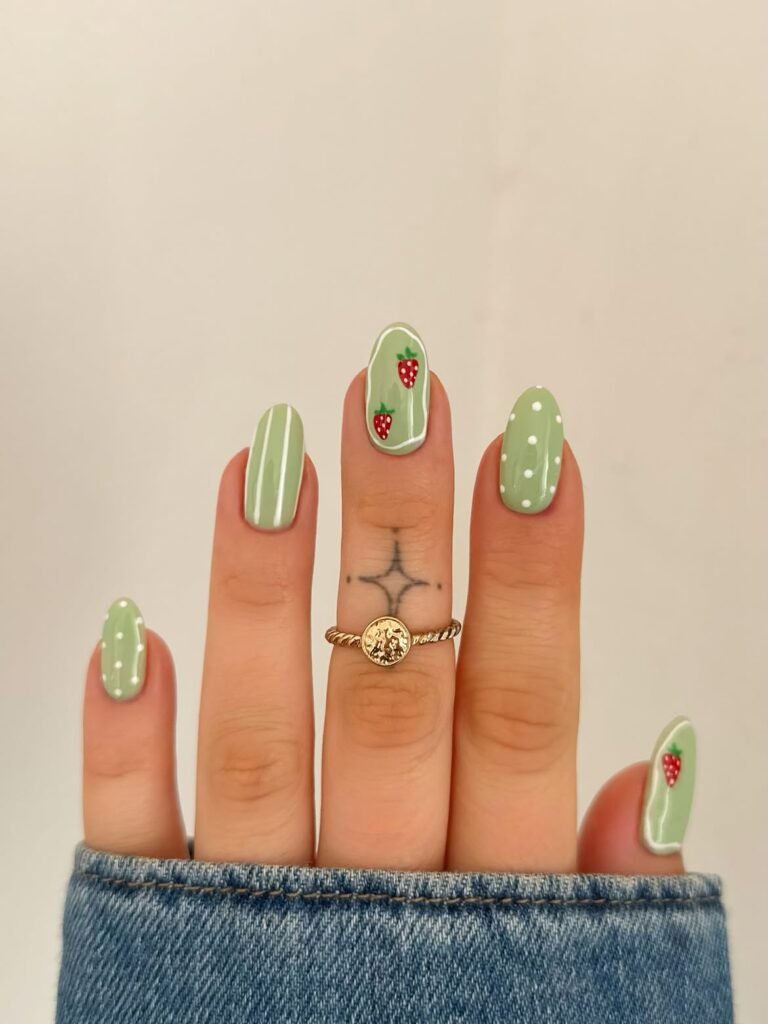  Matcha Latte Nails
