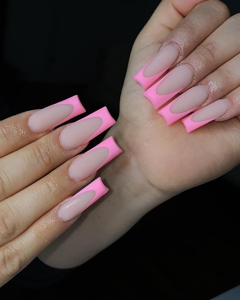 Matte French Tip Nails