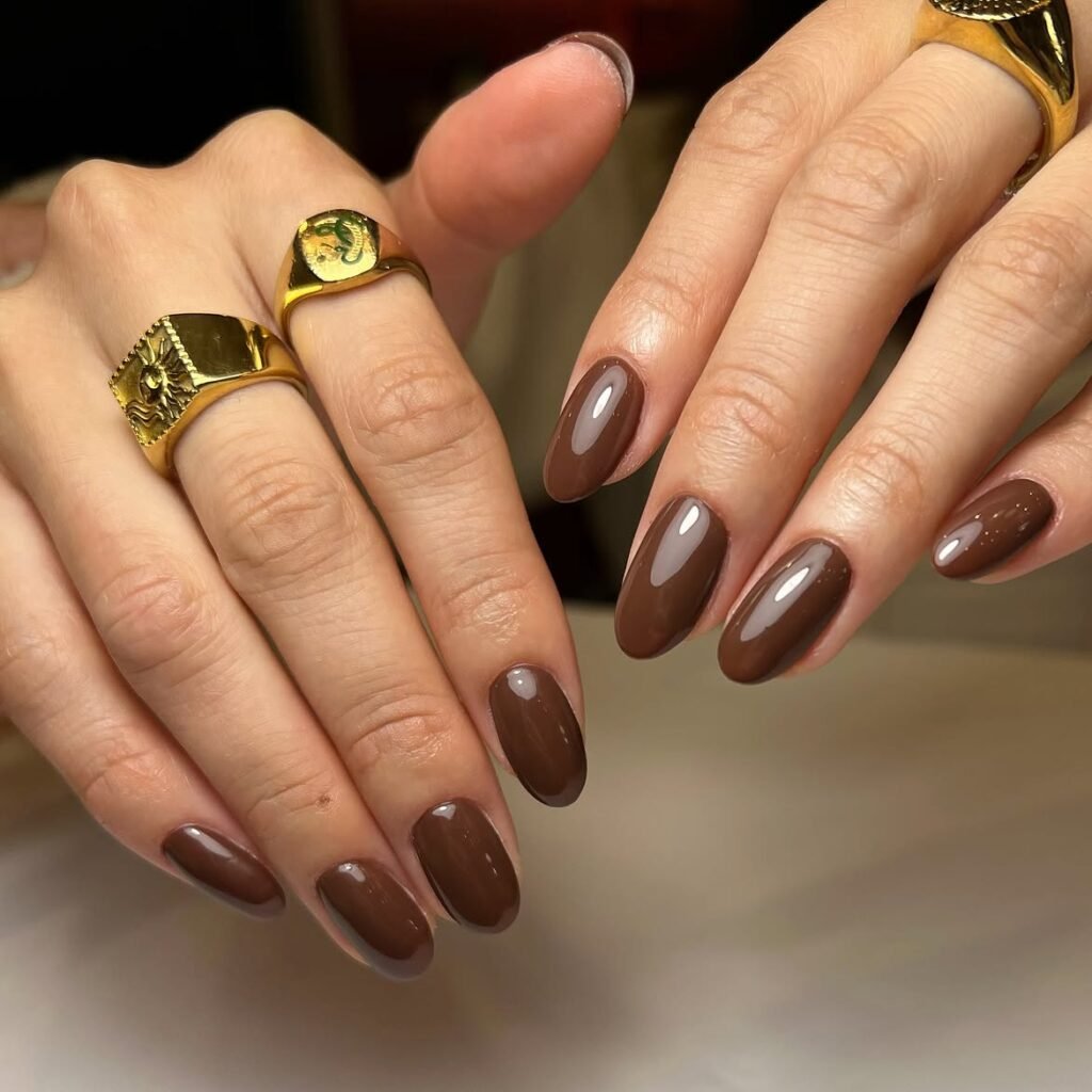Milk Chocolate Brown Nails