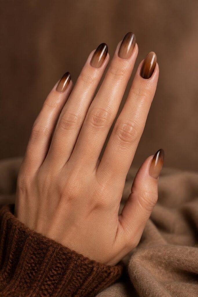  Mocha Gradient Nails