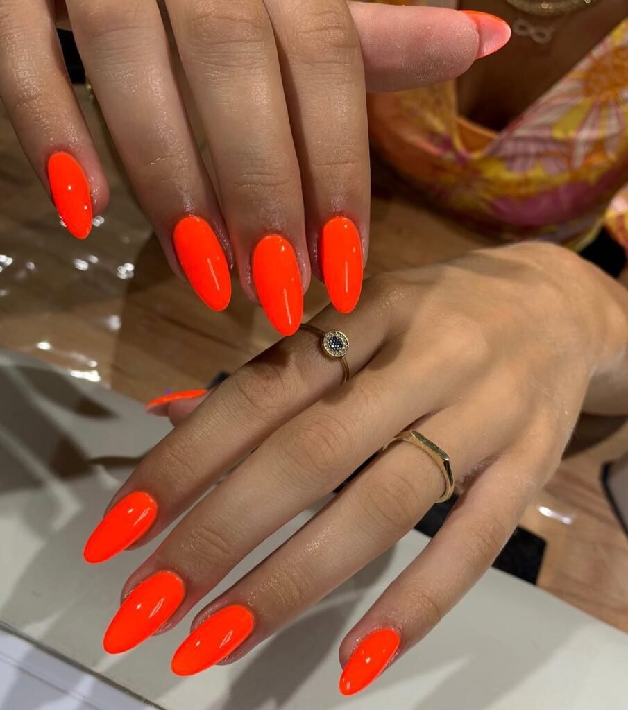Neon Orange Nails
