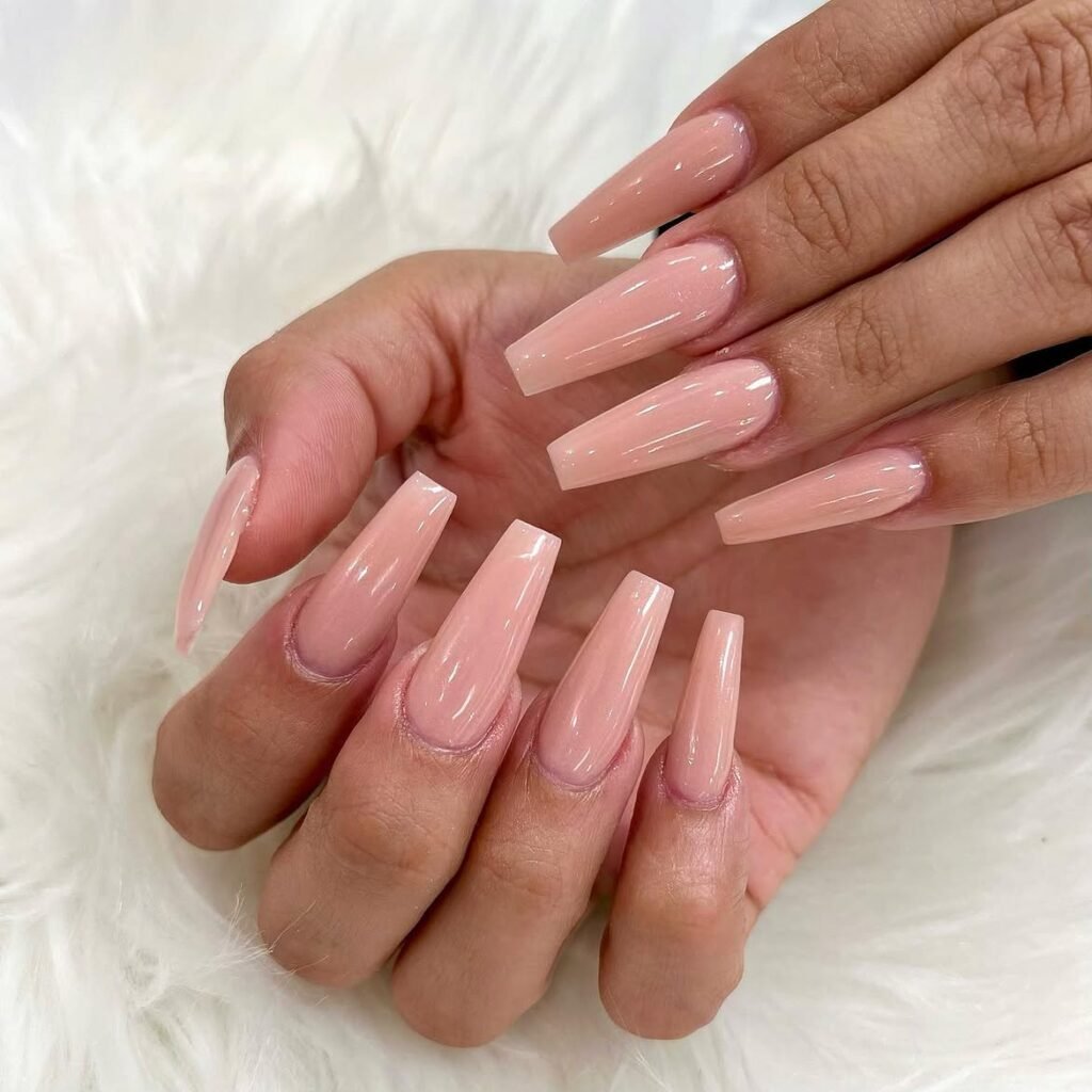  Elegant Nude Coffin Nails