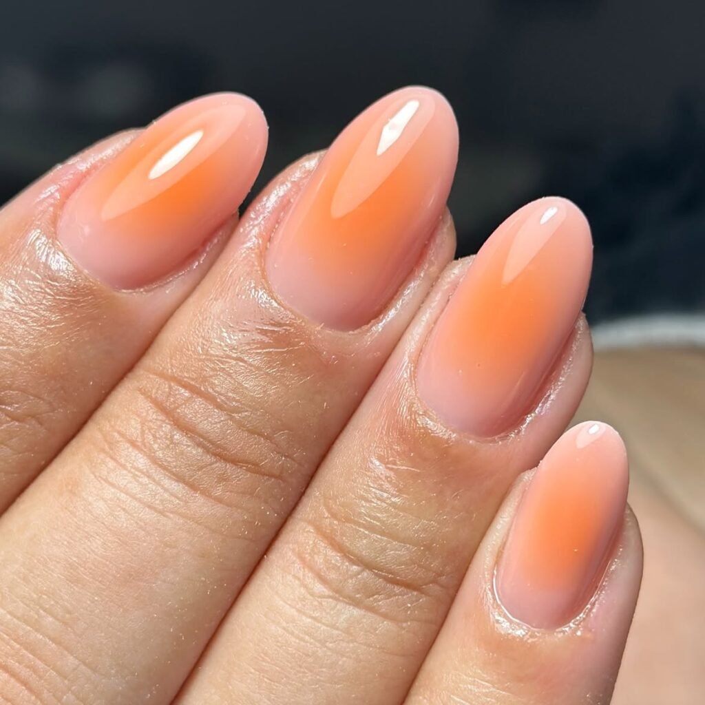 Orange Aura Nails