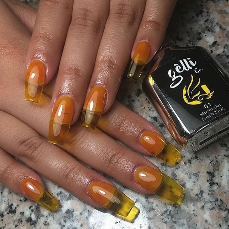 Orange Jelly Nails