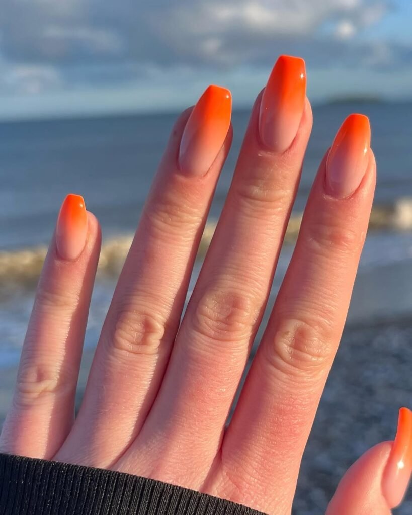 Orange Ombre Nails
