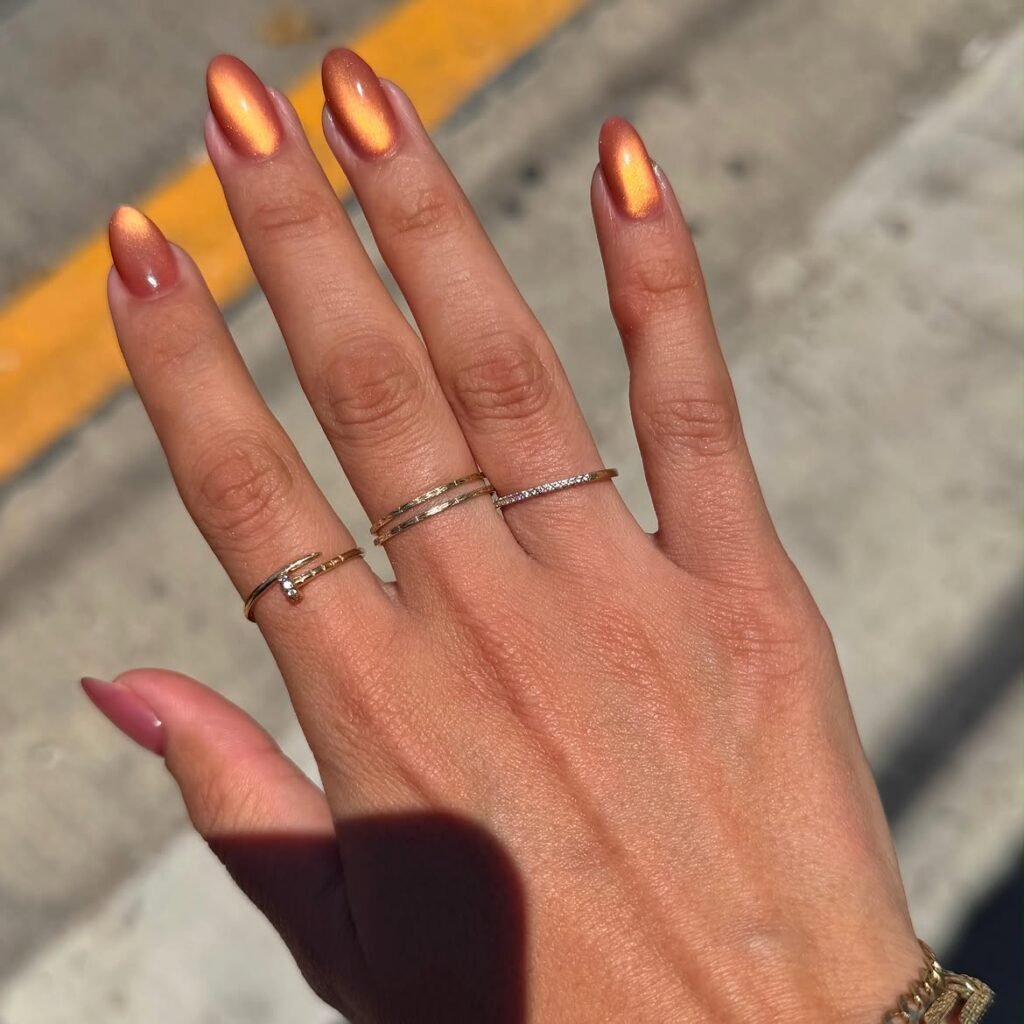 Orange Velvet Nails