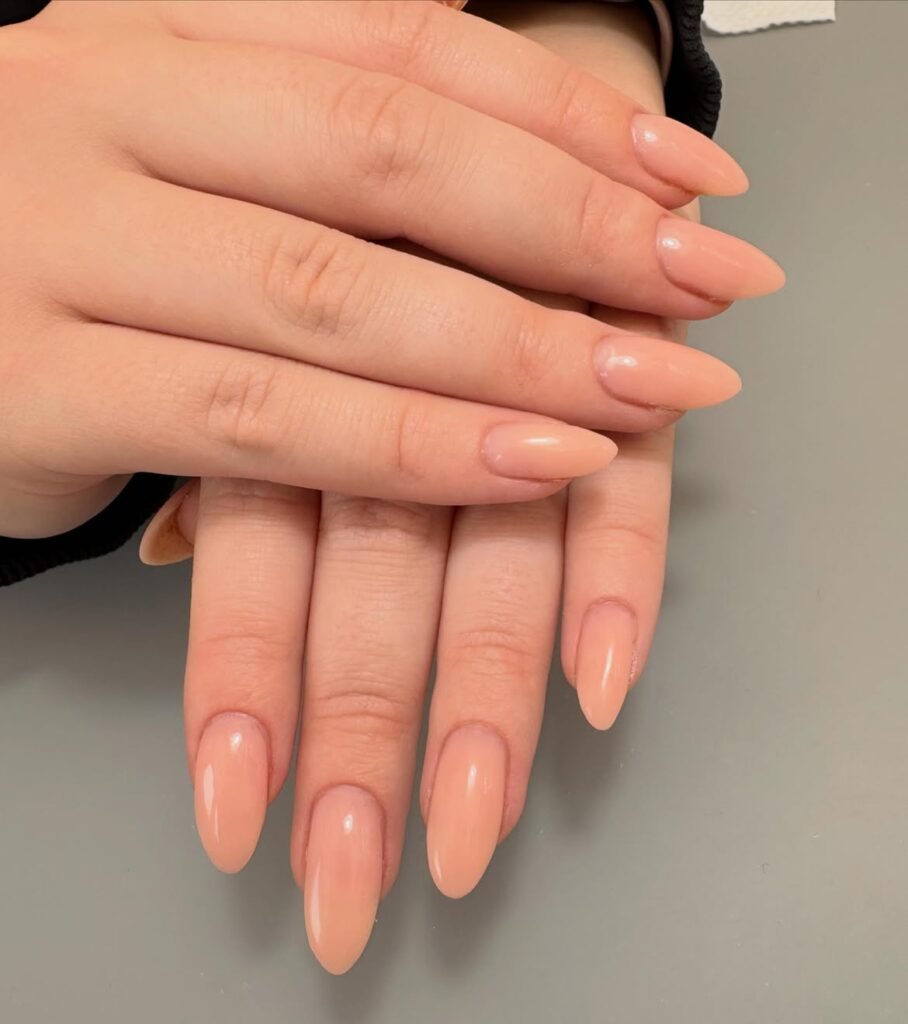 Soft Peach Nude Nails