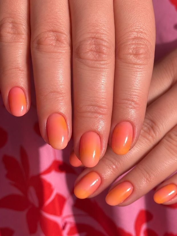 Peach Orange Nails