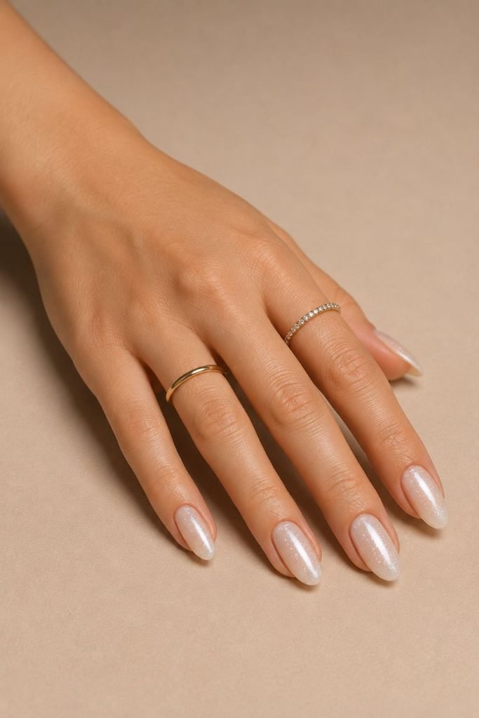 Pearl Glitter Nails