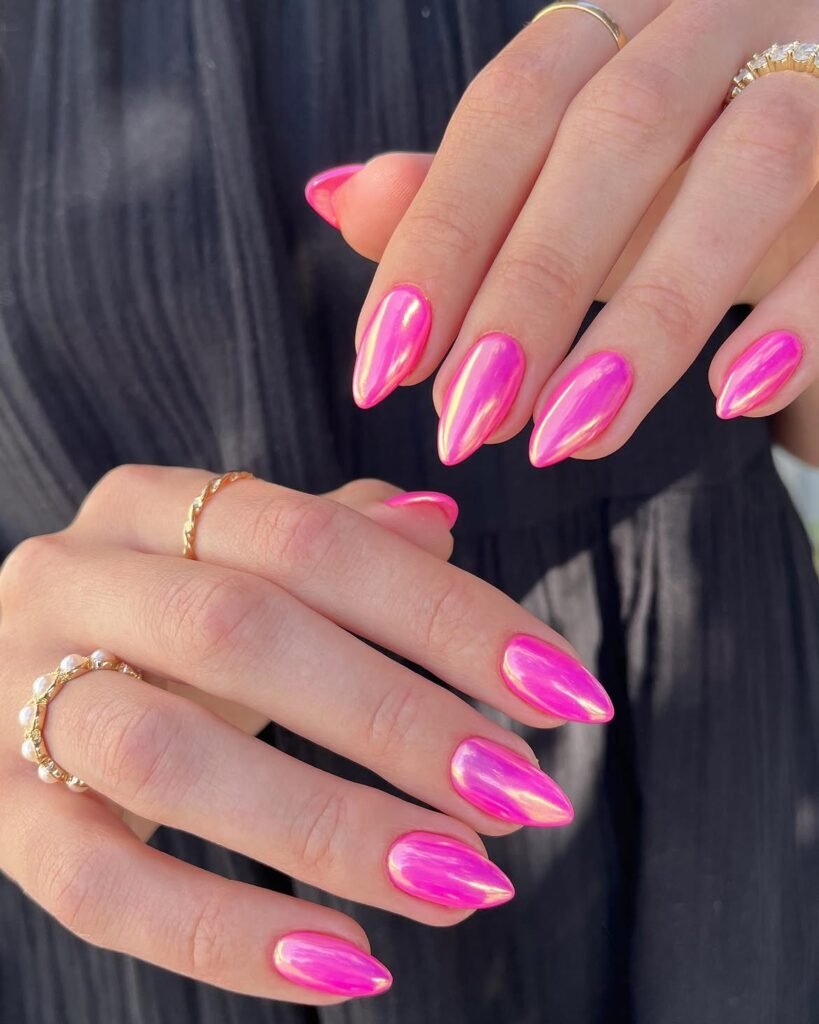  Pink Chrome Nails