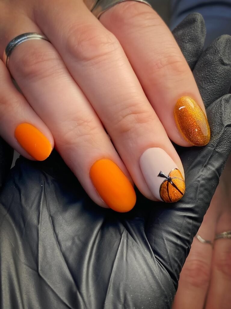 Pumpkin Orange Nails
