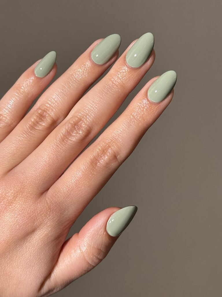 Sage Green Minimalist Nails